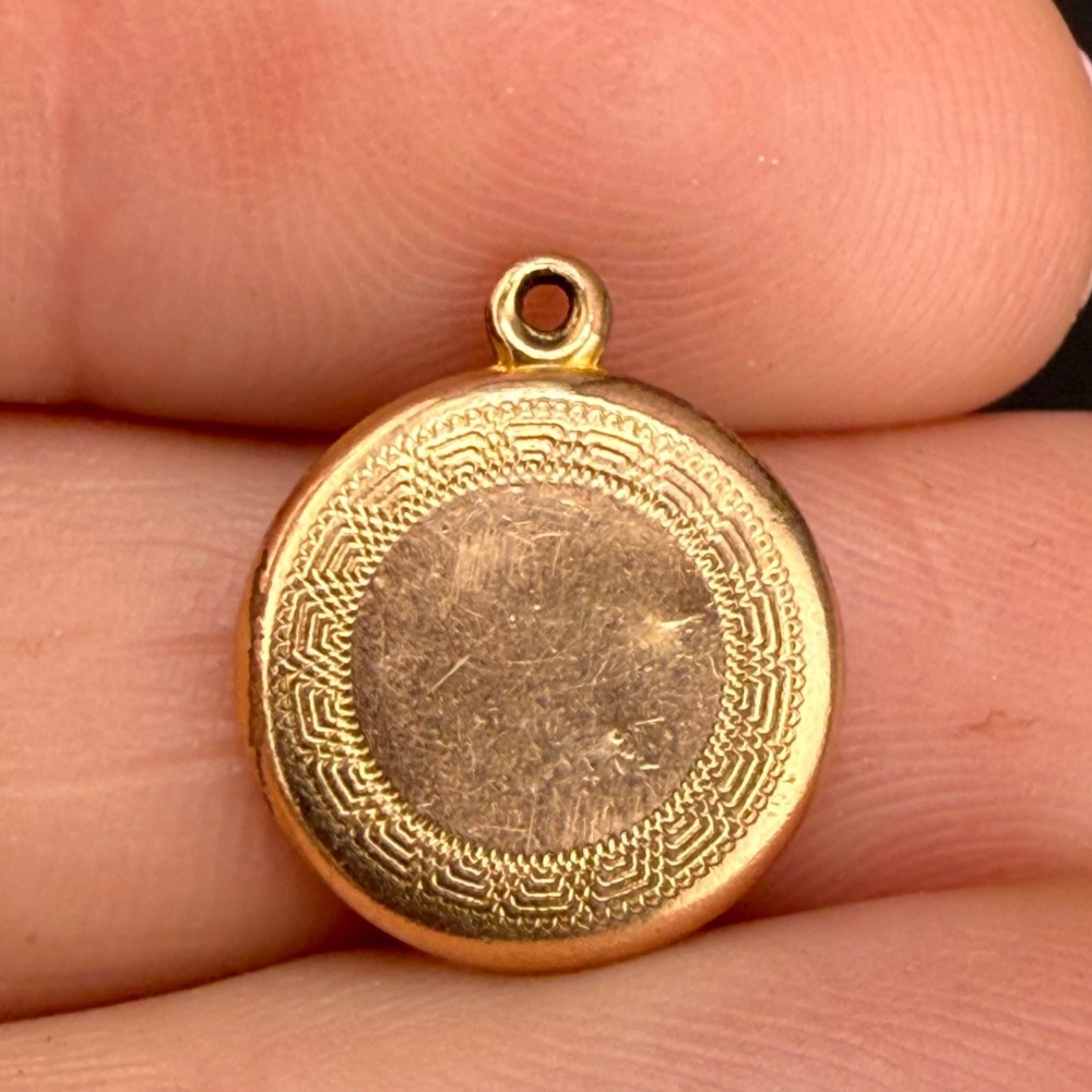 Vintage‎ Gold Filled Pendant Round Teething Biting